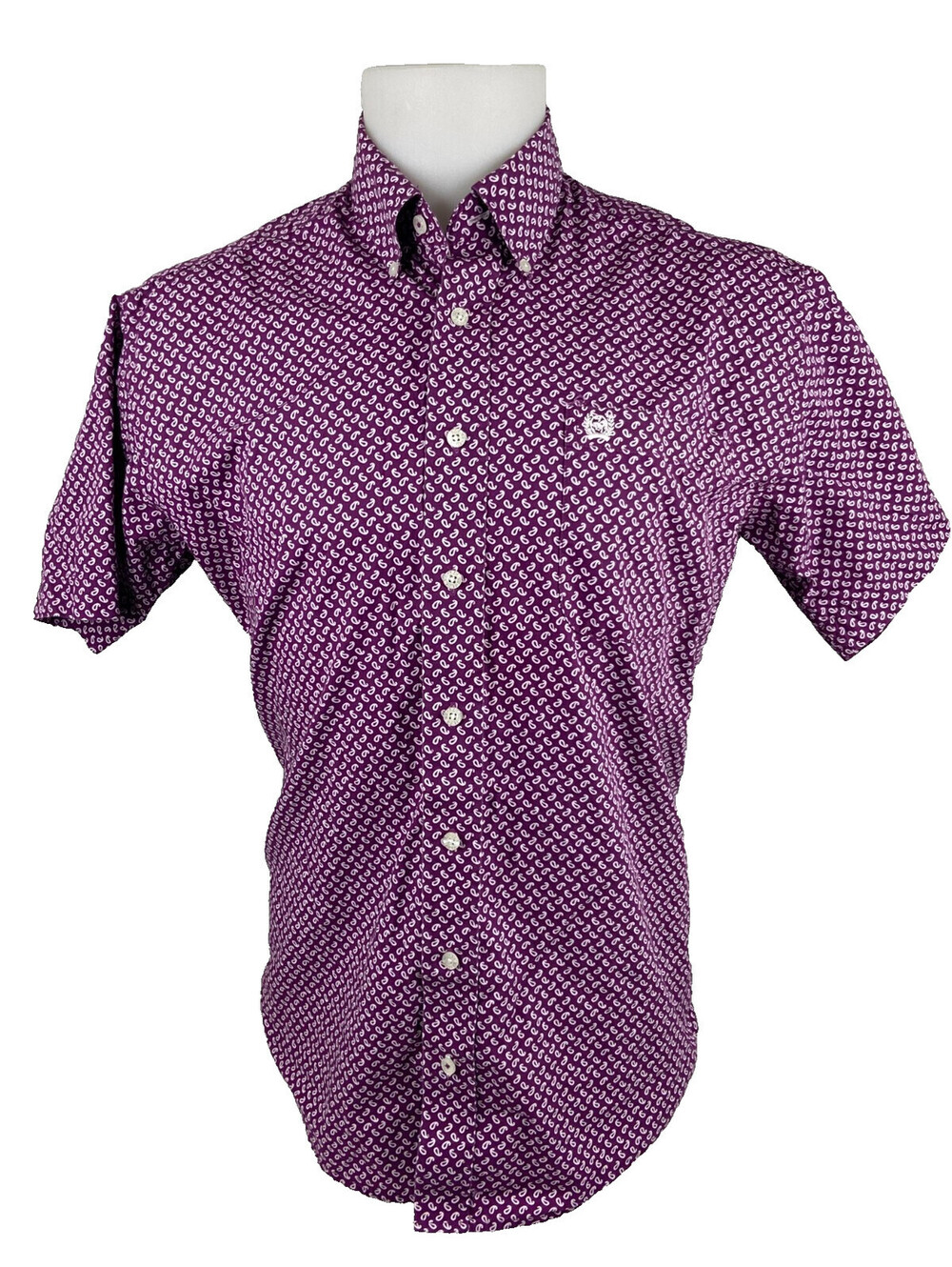 Cinch Men Small Purple Paisley Button Front Shirt Casual Western Comfort